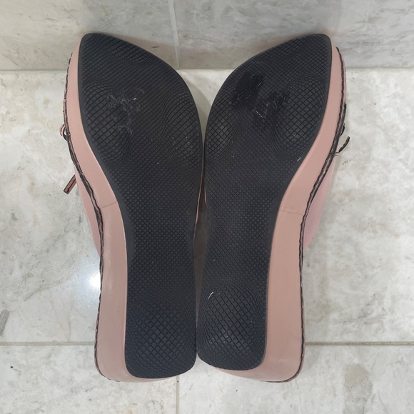 LINEA PAOLO {7} Slide Wedge Leather Pink Brown "Aida" Open Toe - Picture 11 of 11